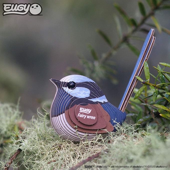 Eugy Fairy Wren 3D Puzzle, 26 Piece Eco-Friendly Educational Toy Puzzles for Boys, Girls & Kids Ages 6+