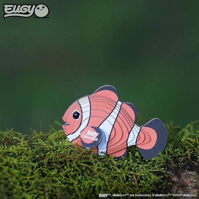 Eugy Clownfish 3D Puzzle, 16 Piece Eco-Friendly Educational Toy Puzzles for Boys, Girls & Kids Ages 6+