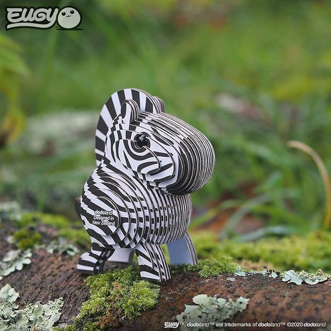 Eugy Zebra 3D Puzzle, 26 Piece Eco-Friendly Educational Toy Puzzles for Boys, Girls & Kids Ages 6+