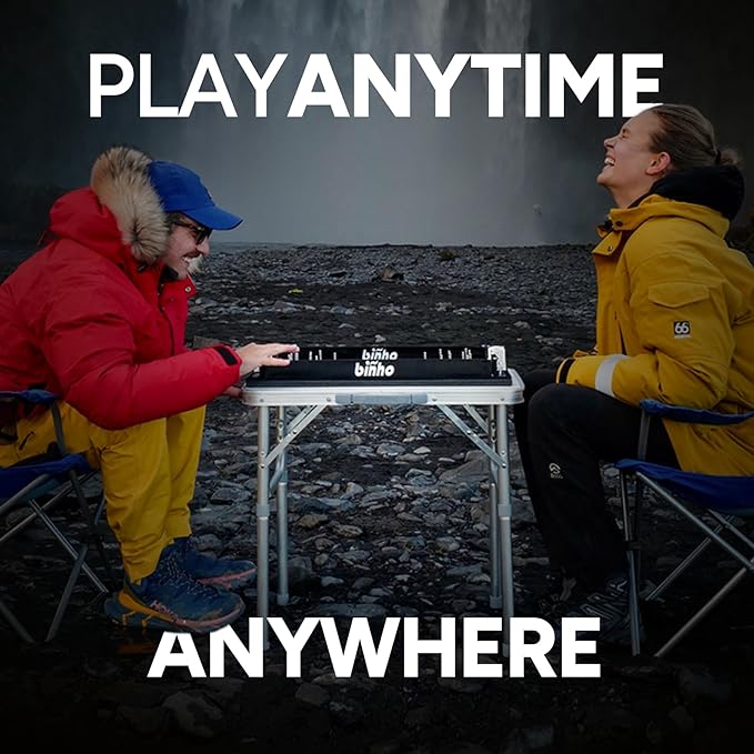 Binho Board Classic Board Game - 2-Player Fast-Paced Finger Flick Pinball Family Board Games - Portable Tabletop Sports Game Set for Any Occasion