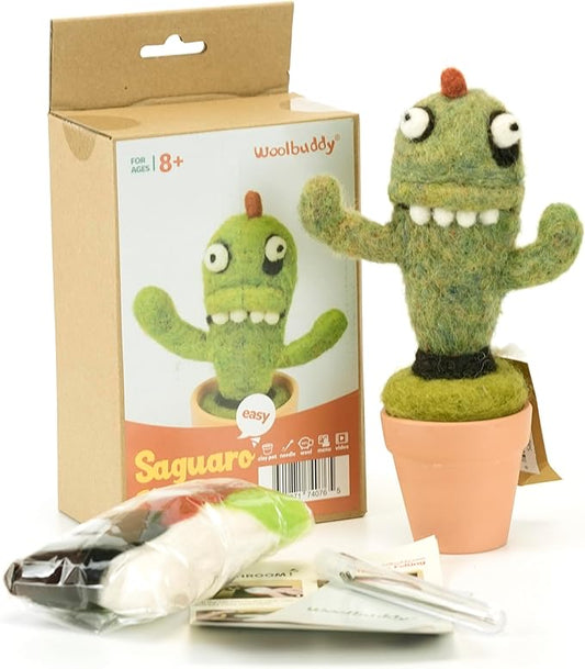 Woolbuddy Needle Felting Kit, Saguaro Monster Felting Kit for Beginner Adults, Felting Supplies and Instructions Included, Unique Design by True Artisan