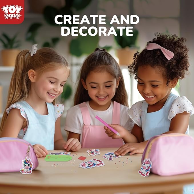 TOY Life Diamond Art Kits for Kids, 9PCS DIY Unicorn Diamond Painting Kits Keychains for Girls, Diamond Dots Gem Art for Kids 4-8 8-12