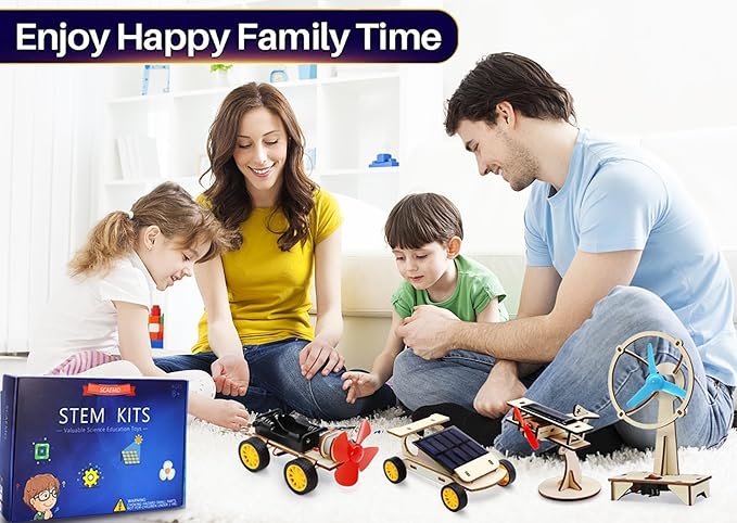 STEM Kits for Kids Ages 8-10-12-14, Stem Toys for Boys Age 8-12, Science Projects, Solar Car Building Kits, Activities Engineering Kit, Gifts for 8 9 10 11 12 Year Old Boys