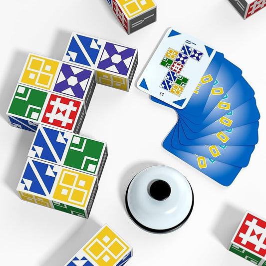 Family Matching Game for Kids & Adults, Block Puzzle Board Games for Boys & Girls Ages 6-8 8-12, 2+ Player Card Puzzles for Children 6+ Year Olds