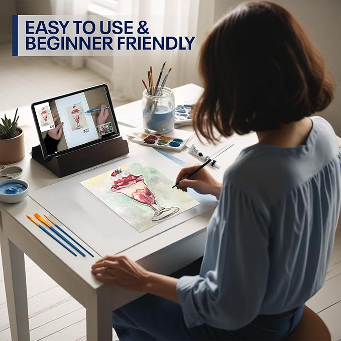 Painting4Real DIY Painting Class Kit for Adults with Video Tutorials: Learn to Paint Strawberry Sundae – How to Paint with Acrylics – Painting & Art Supplies – 9 Piece Acrylic Paint Set