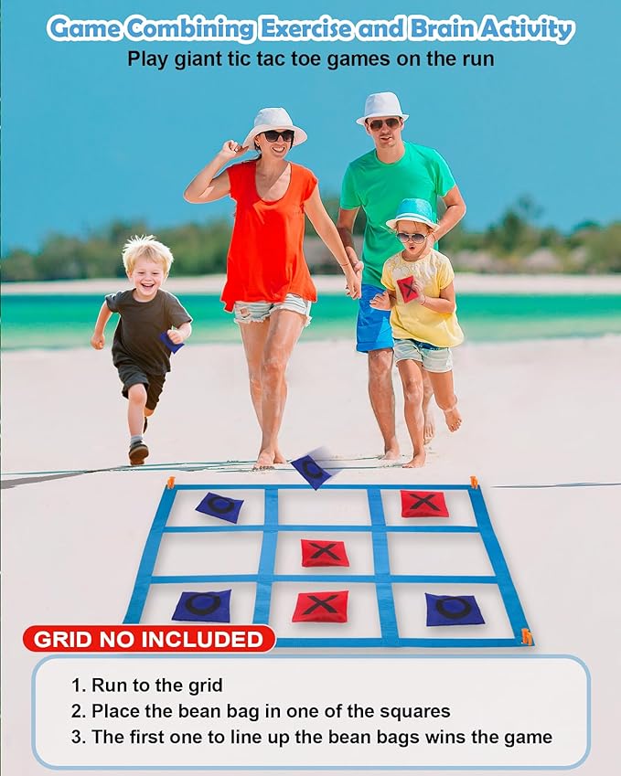 Bean Bag Toss Games for Family, Kanosan Outside Field Day Birthday Party Backyard Family Reunion Carnival Yard Lawn Easter Fall Festival Beach Fun Games 4PCS