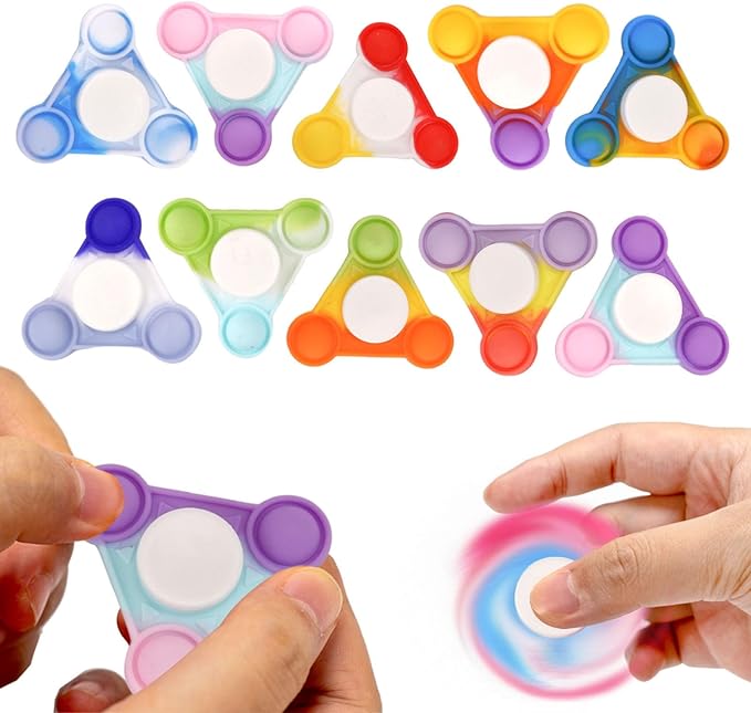 12PCS Pop Fidget Spinners - Colorful Party Favors for Kids -Fidget Spinners Bulk-Sensory Toys for Stress Relief and Anxiety - Classroom Prizes,Goodie Bag Stuffers