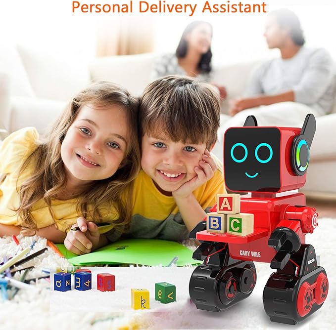 Robot Toy for Kids, Remote Control and Intelligent Programming RC Robot, Music, Dancing, Talk, Play with Kids as a Gift for Gril and Boy(Red)