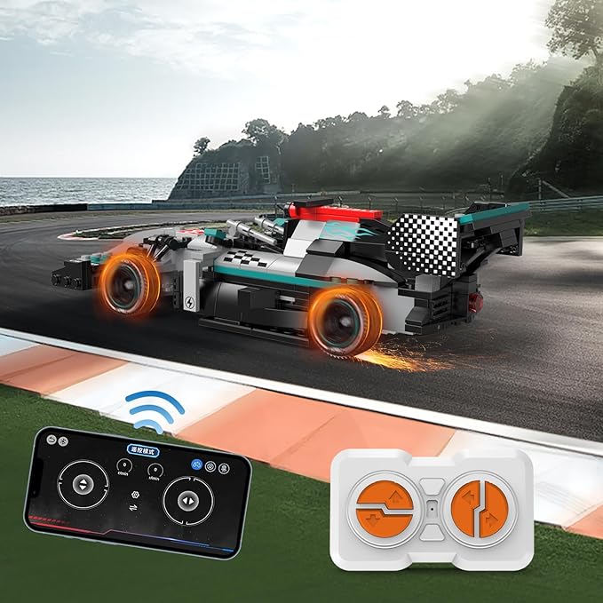 STEM Building Toys for Kids,2 in 1 Remote Control Racing Car Building Set,DIY Engineering Construction Toy,Adult Collectible Model Car Set to Build,Birthday Gift for Boys Girls Ages 8-14+