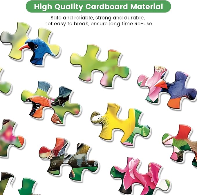 300 Pieces Jigsaw Puzzles for Adults–Morning Serenade Birds Puzzle for Adults Children Elderly–Recycled Paper Puzzle 300 Pieces–Glossy, Sturdy Pieces Challenging Family Game Great Gift Idea,20.5x15in