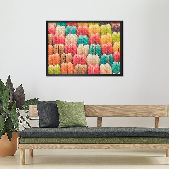 1000 Piece Puzzle for Adults - Vibrant Macarons & Desserts, Colorful Jigsaw Puzzle with Sweet Treats Art, Premium Adult Puzzles 1000 Pieces - 27.5x19.7 in