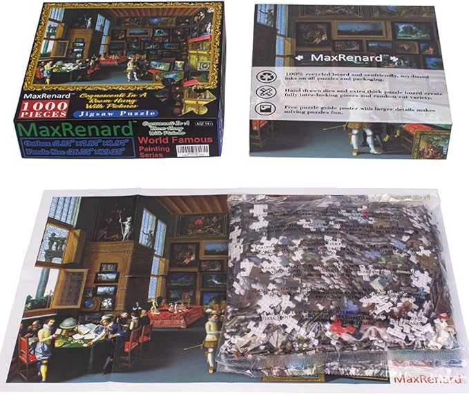 MaxRenard Game Jigsaw Puzzle 1000 Pieces for Adult Oil Painting Collection Cognoscenti in A Room Hung with Pictures Famous Artwork Toy