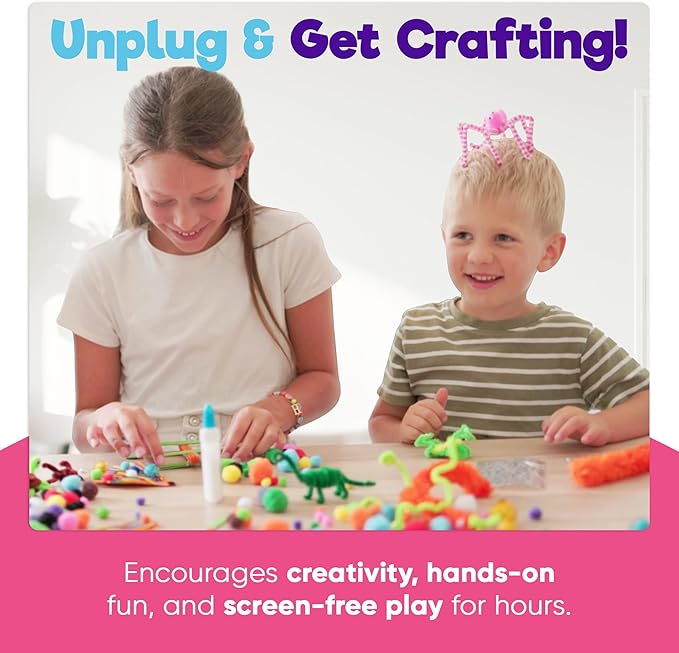 Blue Squid 3000+ pcs Arts and Crafts Supplies for Kids | Craft Kit Box for Kids Age 3-5, 4-8, 6-8, 8-12 | Craft Supplies & Materials Crafts Set Toys Art Box Gifts for Girls Boys Bulk Art Kit