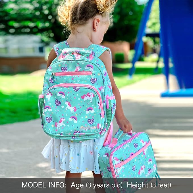 mibasies Toddler Backpack for Girls 2-4: Cute Kids Backpacks for Girls - Preschool Kindergarten Backpack - Magical Unicorn