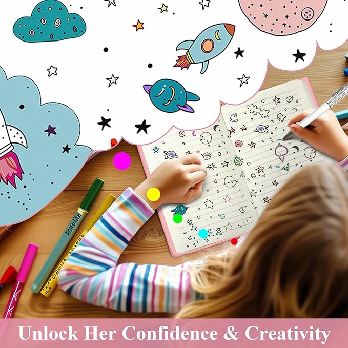Candy Pop Journal for Girls - Gift for Teens, Kids - Diary with Pen & Magnetic Closure, 192 Pages for Writing, 5.3"x7.5" Hardcover Lined Notebook