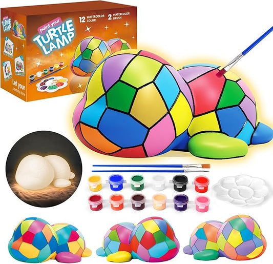 Paint Your Own Turtle Lamp Kit - Art Supplies Arts & Crafts Kit, Painting Kit for Kids Ages 6-12, Arts and Crafts for Kids Ages 8-12, Christmas Birthday Gifts for Girls Boys Age 5 6 7 8 9 10 11 12+