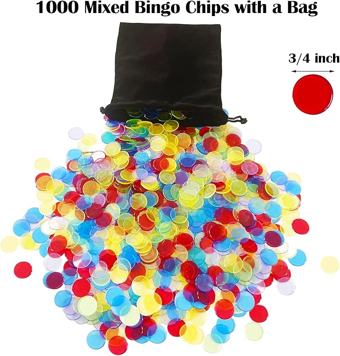 Yuanhe Complete Bingo Game Set - Includes 8" Metal Round Cage with Big Storage Bag,100 Bingo Cards,1000 Colorful Chips,75 Colored Balls and Masterboard, Ideal for Large Groups