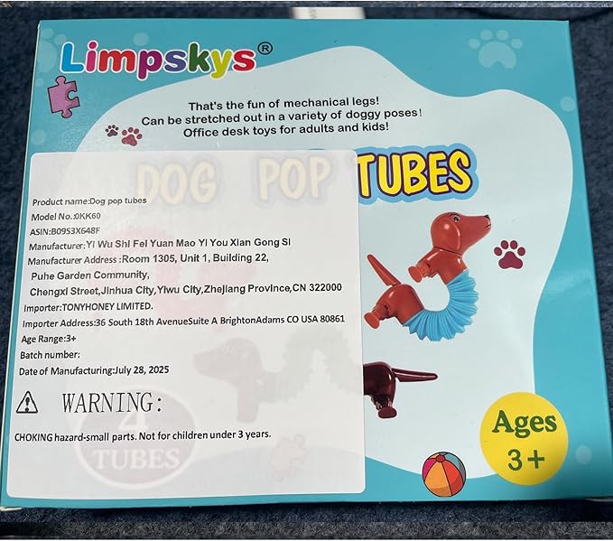 Dog pop Tubes fidgets, Stocking Stuffers for Kids, Sensory Toys for Kids 5-7, fidgets for Toddler, Toddler Stocking Stuffers, Easter Egg fillers,Easter Basket(12 Pcs Dog)