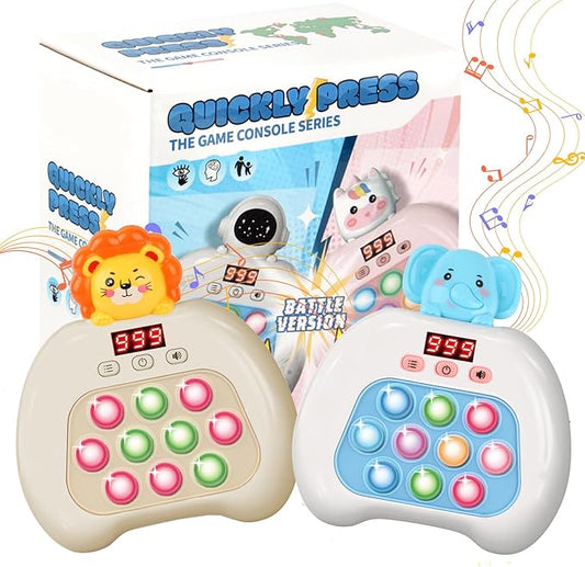 Fast Push Pop Fidget Toys for Kids, Handheld Puzzle Game with LED Screen & Multiplayer Mode, Sensory Toys for 3-12 Year Old Girls Boys, Fun Battle Gifts for Friends(Lion)