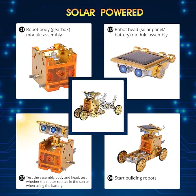 STEM Toys for Kids Age 8-13, 12-in-1 Solar Robot Building Science Kits for Boys Girls Teen Age 9 10 11 12, Engineering Christmas Birthday Gifts for 8+ Year Old Boys