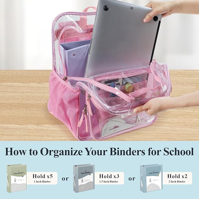 PACKISM Clear Backpack for School - 17 inch Large Heavy Duty Clear Bookbag, See Through PVC Backpacks (for age 12 above)
