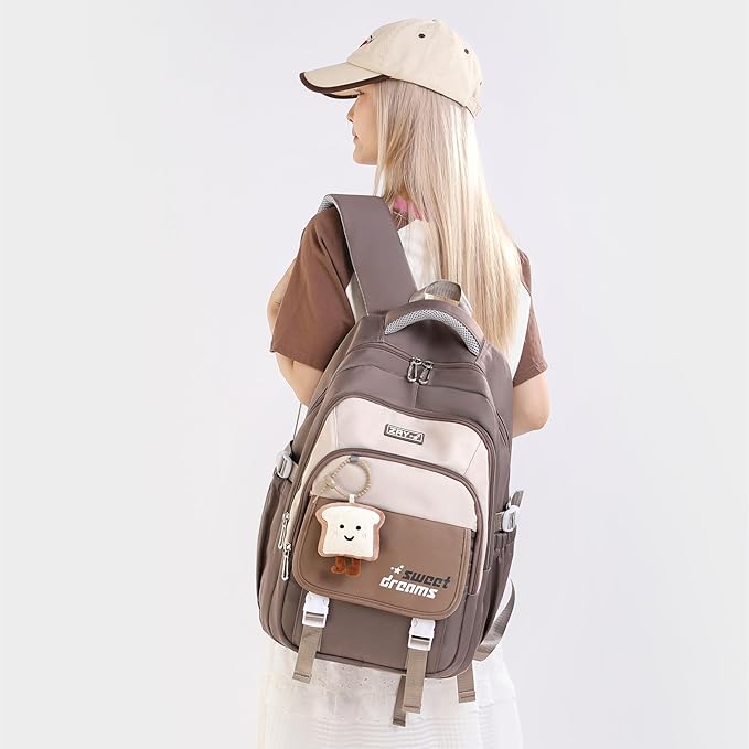 middle high school backpack for teen girls cute bookbag college student laptop backpack large capacity stylish travel daypack