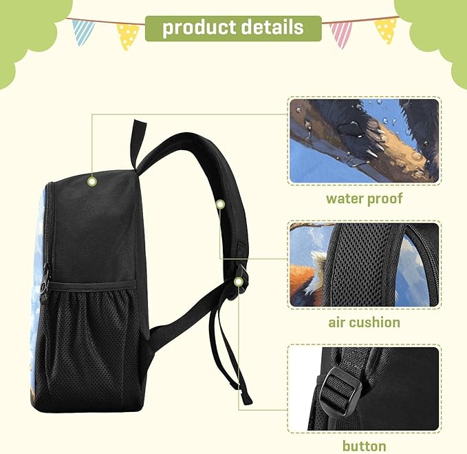 Raccoon Branch Toddler Backpack for Boys Girls 3-6 Kindergarten Bookbag for Elementary Mini Kids Bookbag for Preschool for Travel School