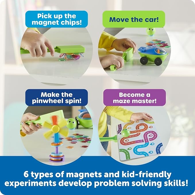 Learning Resources STEM Explorers Magnetworks, Magnetic Science Set, Physics Experiment Toys for Kids, Kindergarten and Preschool Classroom, Force and Motion Kit for Boys and Girls, Ages 5 and Up