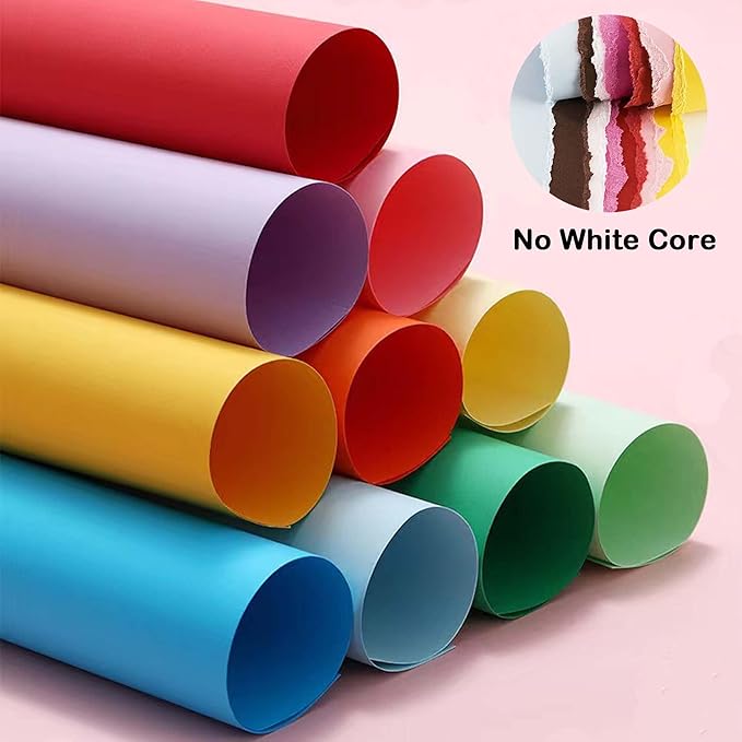 80 Sheets Colored Cardstock Paper 20 Assorted Colors, 8.5” x 11” Colorful Card Stock Printer Paper 200 GSM A4 Cardstock Colored Paper for Card Making, Kids Craft, Scrapbooking, Party Decor.