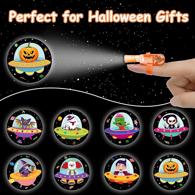40PCS Halloween Party Favors for Kids, Light Up LED Finger Lights Glow in the Dark Toys Halloween Goodie Bag Fillers Treats Bulk for Halloween Party Classroom Prizes Trick or Treats Gifts
