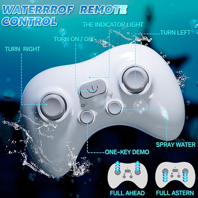 Remote Control Whale Shark Toys for Boys Kids, 1:18 Scale High Simulation Shark for Pool, 2.4Ghz Electric RC Shark Boat Fish Toys with Light & Spray, Toy Shark Gifts for 6 7 8 9 Year olds Kid Boy Girl