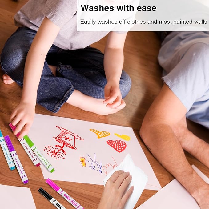 224-Count Washable Markers Bulk Pack for Kids - 16 Vibrant Colors, Broad Line Conical Tip, Perfect for Classroom, School, Teachers & Students - Non-Toxic Art Supplies for Drawing & Crafts