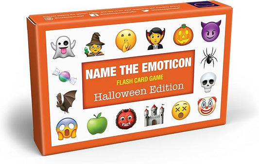 Bubblegum Stuff Name The Emoticon Game - Halloween Edition - Guess Halloween Item Funny Emoji Flash Card Board Game - Fun Memory Game - Suitable for Family, Kids, Teenagers & Adults