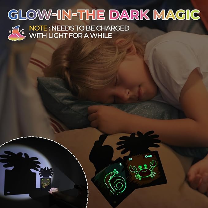 Glow-in-The-Dark Scratch & Guess Animal Cards, with 2 Pack Rainbow Scratch Notebooks, Mess Free Toddler Craft, Crafts for Kids Ages 4-8, Travel Party Gifts for 4 5 6 7 8 9 Year Old Girls Boys