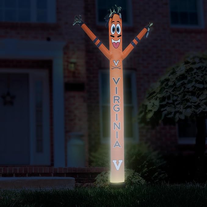 NCAA Virginia Cavs Football Wacky Waving Inflatable Tube Guy with LED Lights & Built-in Blower - 6" x 36" x 96" Inflatable Tube Man Crazy Sports Fan Outdoor Party Decoration