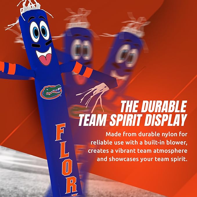 NCAA Florida Gators Football Wacky Waving Inflatable Tube Guy with LED Lights & Built-in Blower - 6" x 36" x 96" Inflatable Tube Man Crazy Sports Fan Outdoor Party Decoration