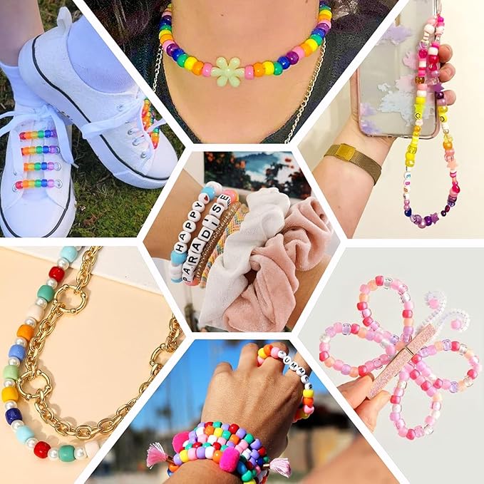 YMSDZHL 11000+PCS Clay Beads Bracelet Making Kit,24 Color DIY Flat Preppy Beads for Friendship Jewelry Making,Polymer Heishi Beads with Charms Gifts for Teen Girls Crafts for Ages 4-12