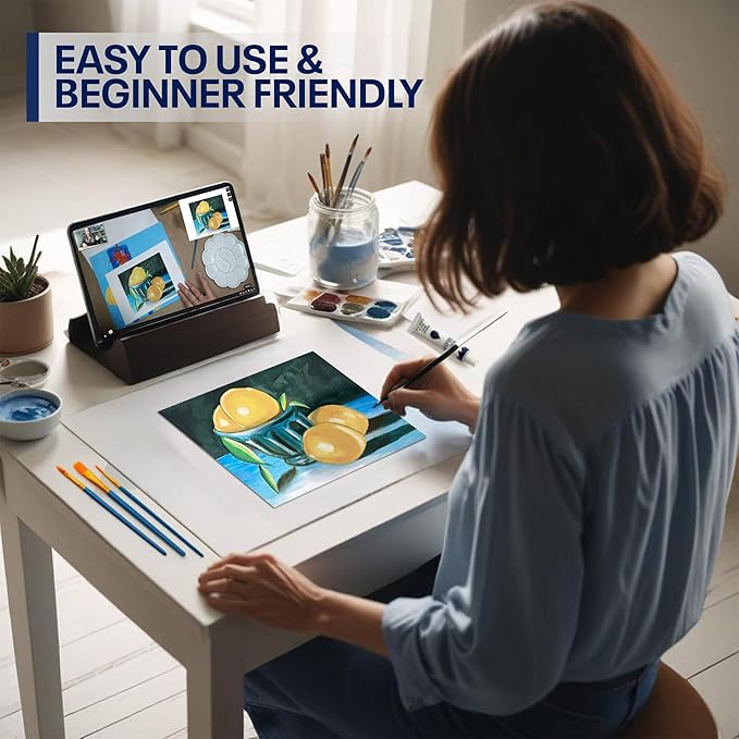 Painting4Real DIY Painting Class Kit for Adults with Video Tutorials: Learn to Paint Lemon Bowl – How to Paint with Acrylics – Painting & Art Supplies – 9 Piece Acrylic Paint Set