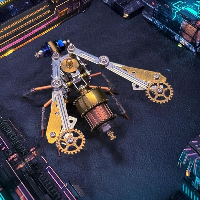 Metal Insect Bug Mechanical Steampunk Sculptur Insect Clockwork 3D Steampunk Metal Puzzle Kits for Adults (Mechanical Insect)