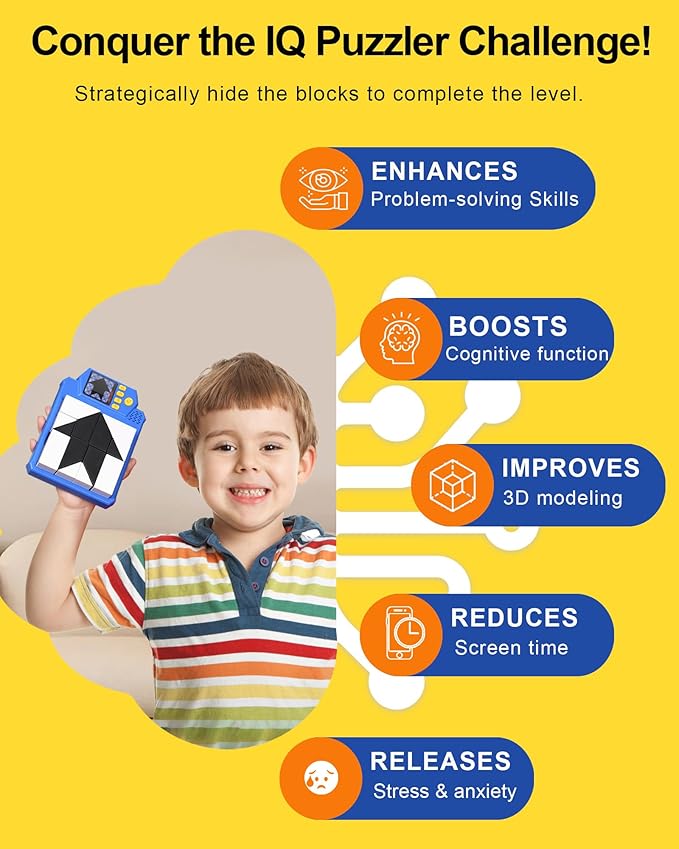 3D Brain Teaser Puzzle Games | 210 Challenges Color & Shape Logic Building Blocks Puzzle | STEM Mind Game for All Ages, Kids, Teenagers, Adults, Boys & Girls Gifts