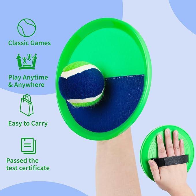 Toss and Catch Ball Set Kids - Lawn Games Beach Games Beach Toys Pool Outdoor for Ages 3 4 5 6 7 8 9 10 Years Old Boy Girl Toys, Playground Sets for Toddlers/Kids/Family