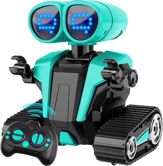 Robot Toys for Boys Girls with Auto-Demonstration Robots for Kids Remote Control Rechargeable Emo Robot with LED Eyes Age 3 Years and Up Green