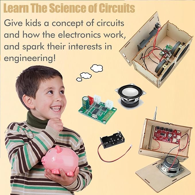 STEM Toys for Ages 8-13 Stocking Stuffers Teen Birthday Gifts for 9 10 11 12 14 15 16+ Year Old Boys Girls Kids Science Engineering Kit Circuit DIY Electronics Projects Building Your Own Speaker Radio