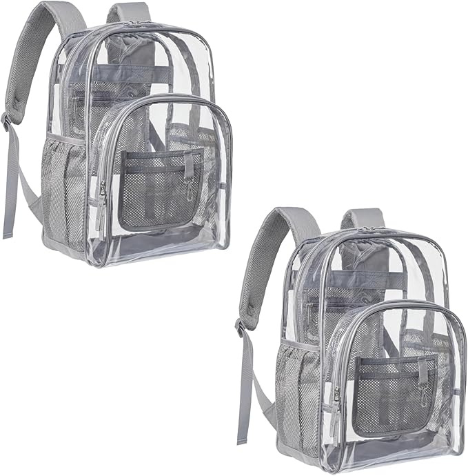 PACKISM Clear Backpack - 17 inch Heavy Duty Clear Backpacks for School, Large Transparent Bookbag for Students (Age 12+)