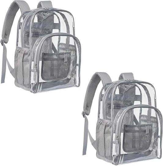 PACKISM Clear Backpack - 17 inch Heavy Duty Clear Backpacks for School, Large Transparent Bookbag for Students (Age 12+)