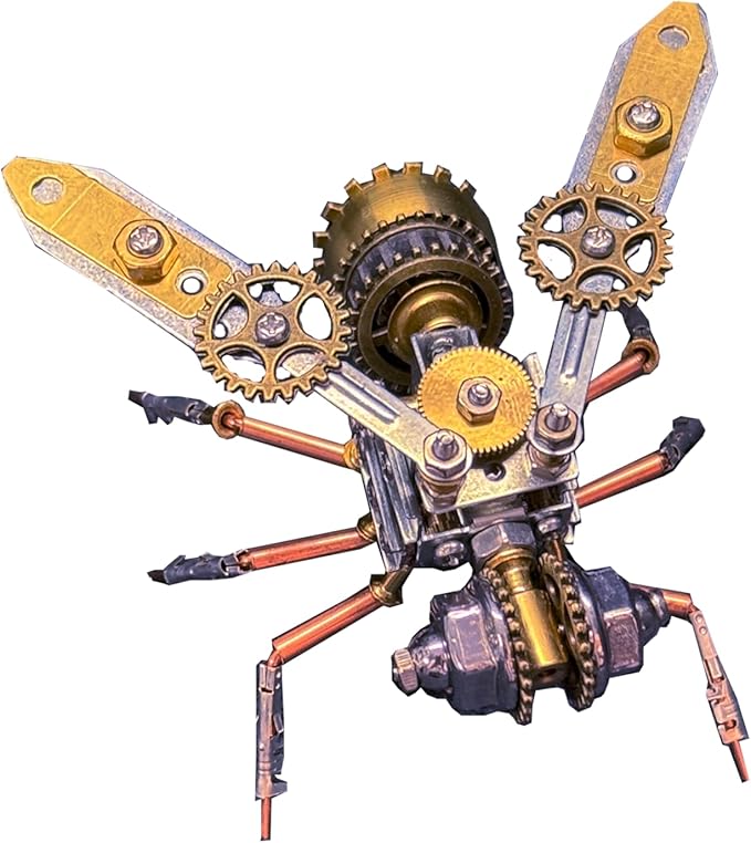 Steampunk Metal Insect Bug Mechanical Steampunk Sculpture Steampunk Mechanical Insect Clockwork 3D Steampunk Metal Puzzle Kits for Adults (Mechanical Bee A)