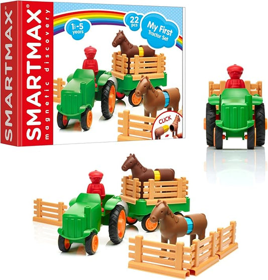 SmartMax My First Farm Tractor STEM Magnetic Discovery Play Set with Moving Tractor for Ages 1-5