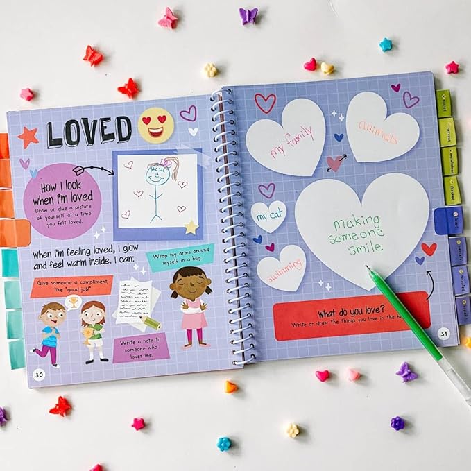 hand2mind Express Your Feelings Journal, Emotions Journal for Kids with Feelings Wheel, Social Emotional Books for Kids, Growth Mindset for Kids, Mindfulness for Kids, Calm Down Corner Supplies