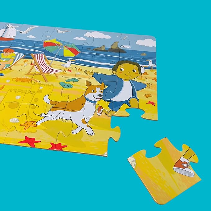Low Tide at Ocean Beach - 24 Piece Beginner Puzzle, Ages 3 and up (Multicultural)