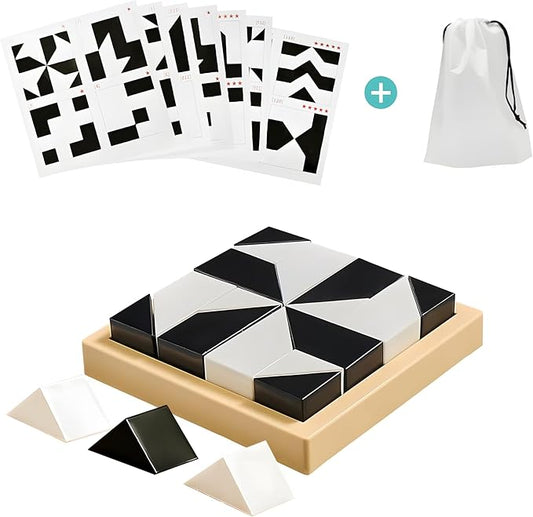 3D Hidden Block Puzzle with Tray - 120 Levels Brain Teaser Game for Kids, Logic Skill Training Toy Ages 3+